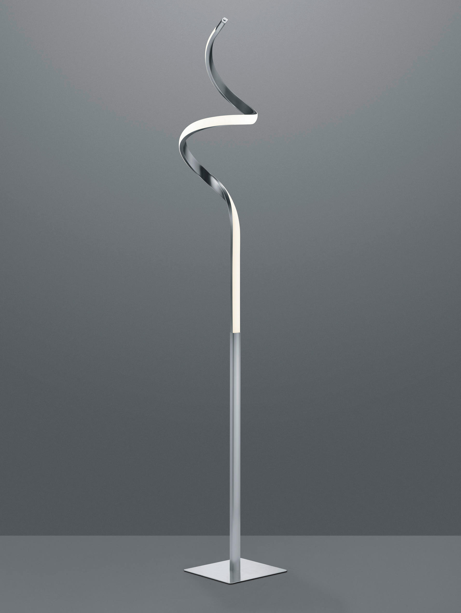 LED-STEHLEUCHTE 20,5/145 cm    - Weiß/Nickelfarben, Design, Kunststoff/Metall (20,5/145cm)