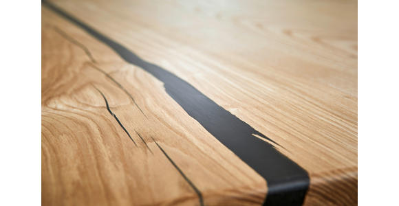 ESSTISCH in Holz, Metall 200/100/75 cm  - Eschefarben/Schwarz, LIFESTYLE, Holz/Metall (200/100/75cm) - Linea Natura