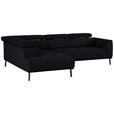 ECKSOFA in Chenille Anthrazit  205/280 cm  - Anthrazit/Schwarz, Design, Textil/Metall (205/280cm) - Xora