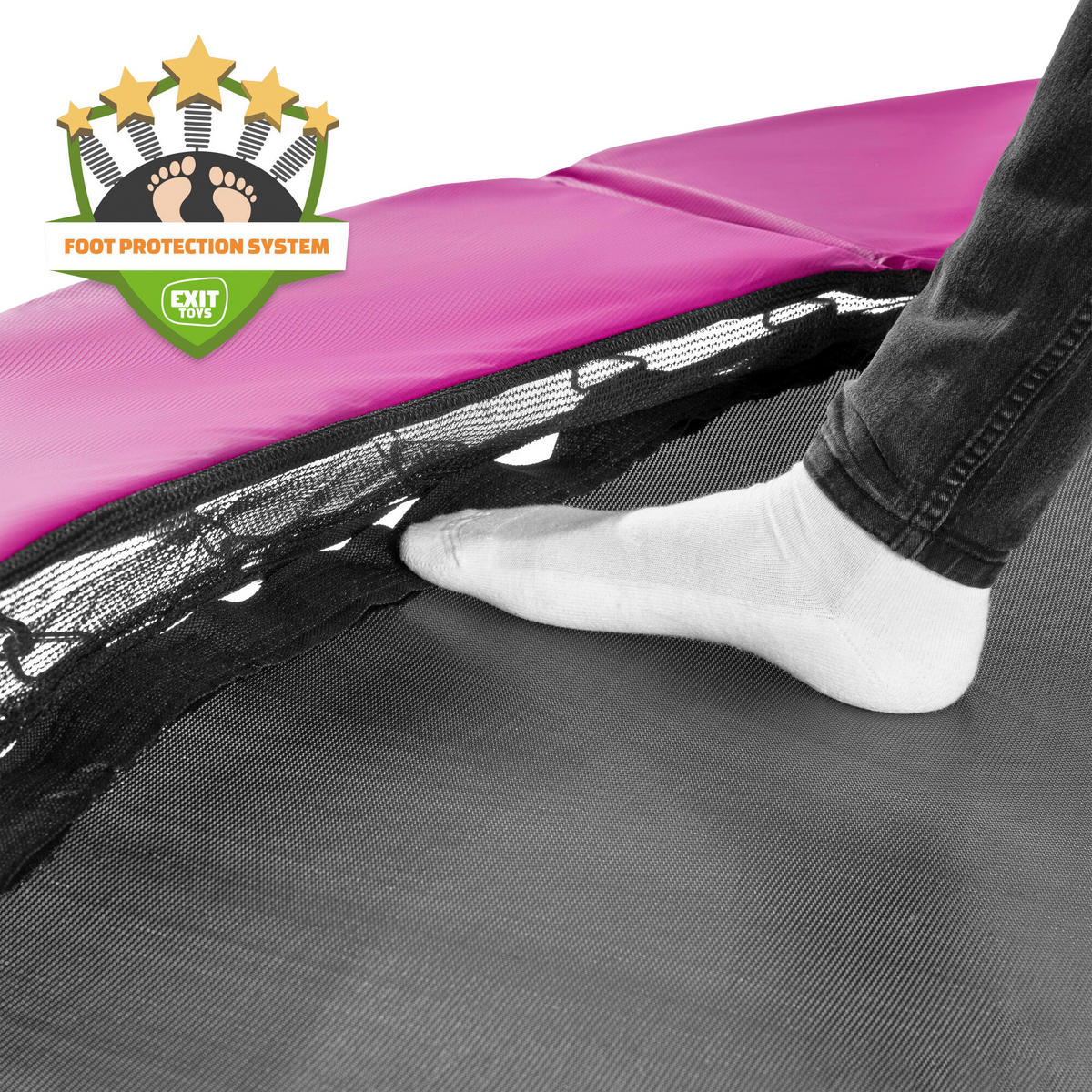 TRAMPOLIN  - Rosa, KONVENTIONELL, Kunststoff/Metall (212/163cm) - EXIT Toys