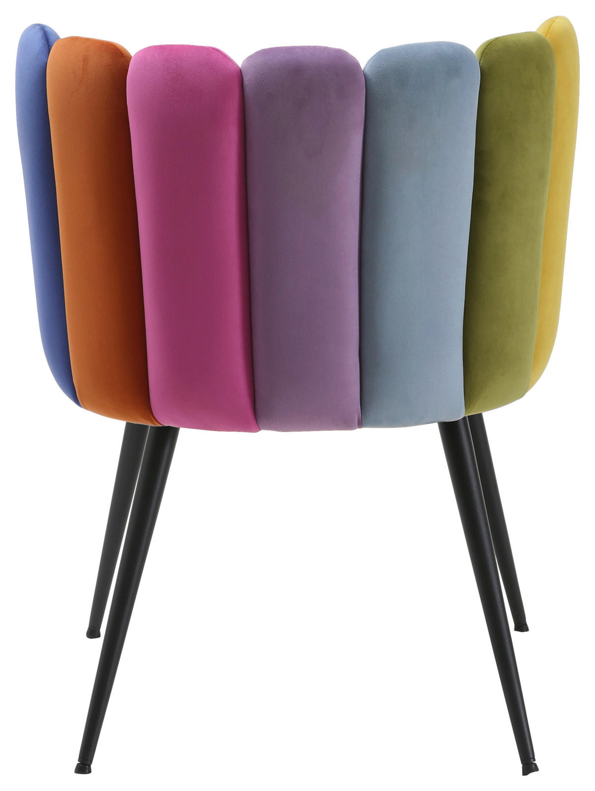 STUHL Samt Multicolor  - Multicolor/Schwarz, Design, Textil/Metall (58,5/79/55,5cm) - home24