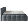BOXBETT 160/200 cm,  in Anthrazit, gepolstertes Kopfteil, Bettkasten, Topper, Matratzen, H3 + H3 = fest  - Anthrazit/Schwarz, MODERN, Kunststoff/Textil (160/200cm) - Xora