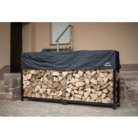 KAMINHOLZREGAL 239/119/36 cm  Metall  - Schwarz, Basics, Metall (239/119/36cm) - Ambia Garden