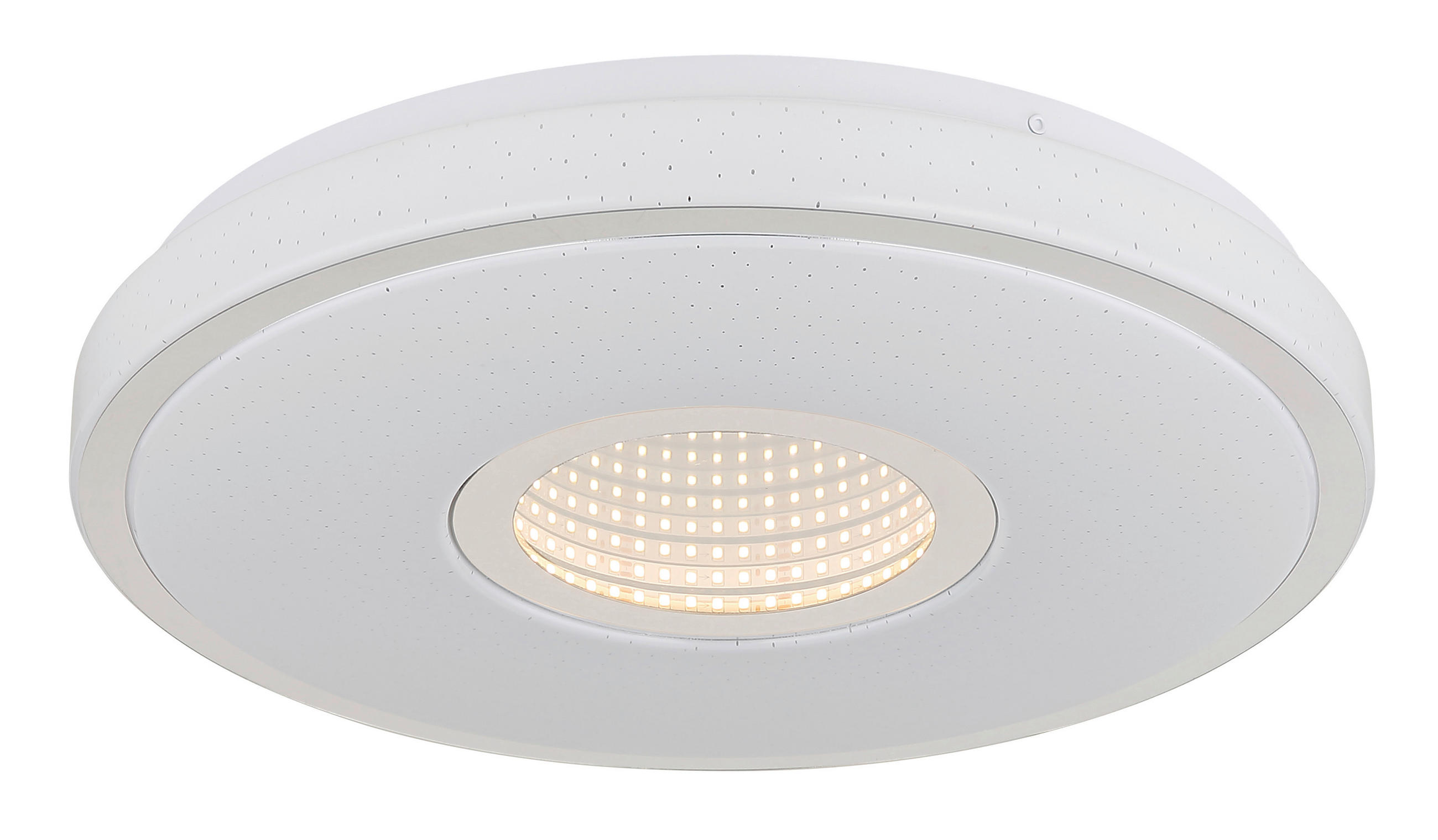LED-DECKENLEUCHTE ASTANIA 38/6,5 cm   - Chromfarben/Weiß, Basics, Kunststoff/Metall (38/6,5cm) - Globo