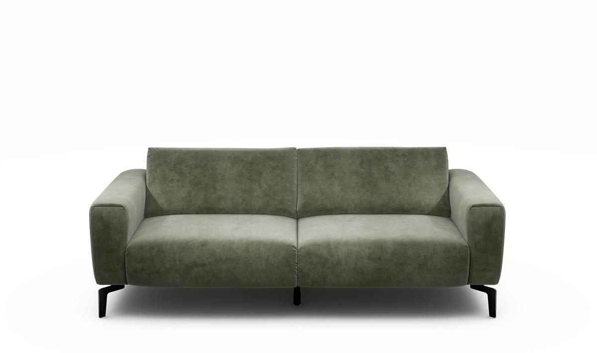 2,5-SITZER Samt Waldgrün  - Waldgrün/Schwarz, Design, Textil/Metall (220/86/86-94cm) - SENSOO
