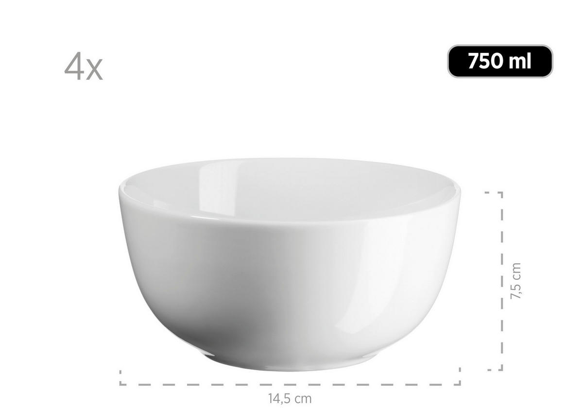 KOMBISERVICE Barca 16-teilig  - Weiss, Basics, Keramik (54,3/26,1/32,6cm) - Mäser