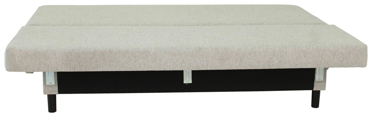 SCHLAFSOFA Webstoff Taupe  - Taupe/Schwarz, Design, Textil/Metall (197/84/92,5cm) - home24