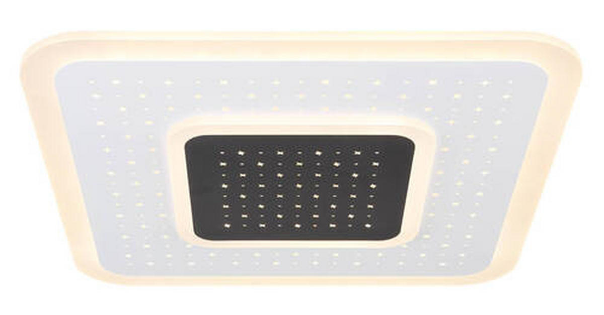 LED-TAKLAMPA 47 W 46/46/5,5 cm  - vit/opal, Design, metall/plast (46/46/5,5cm) - Globo