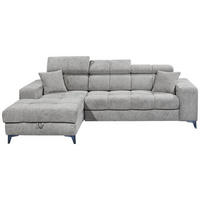 ECKSOFA Hellgrau Chenille  - Hellgrau/Schwarz, KONVENTIONELL, Kunststoff/Textil (172/268cm) - Carryhome