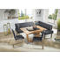 ECKBANK Lederlook Edelstahlfarben, Platinfarben - Platinfarben/Edelstahlfarben, Design, Textil/Metall (213/172cm) - Novel