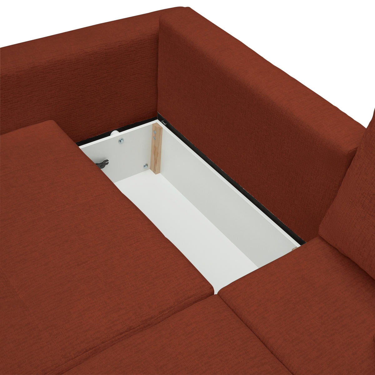 SCHLAFSOFA in Chenille, Jacquard Rostfarben  - Rostfarben/Schwarz, Kunststoff/Textil (245/74-90/104cm) - MID.YOU