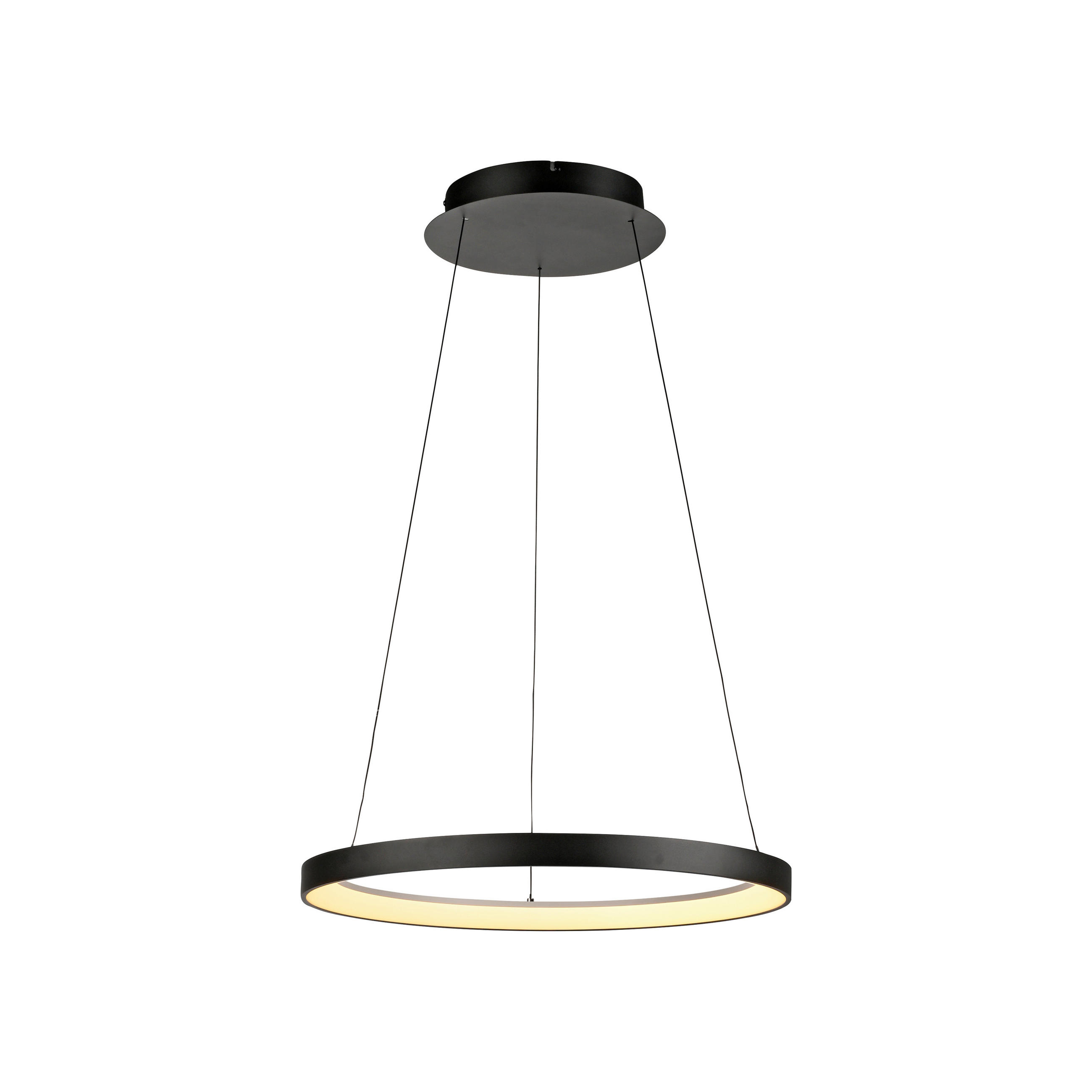 LED-HÄNGELEUCHTE Hoop 57/57/40-180 cm   - Schwarz, Design, Kunststoff/Metall (57/57/40-180cm) - Paul Neuhaus