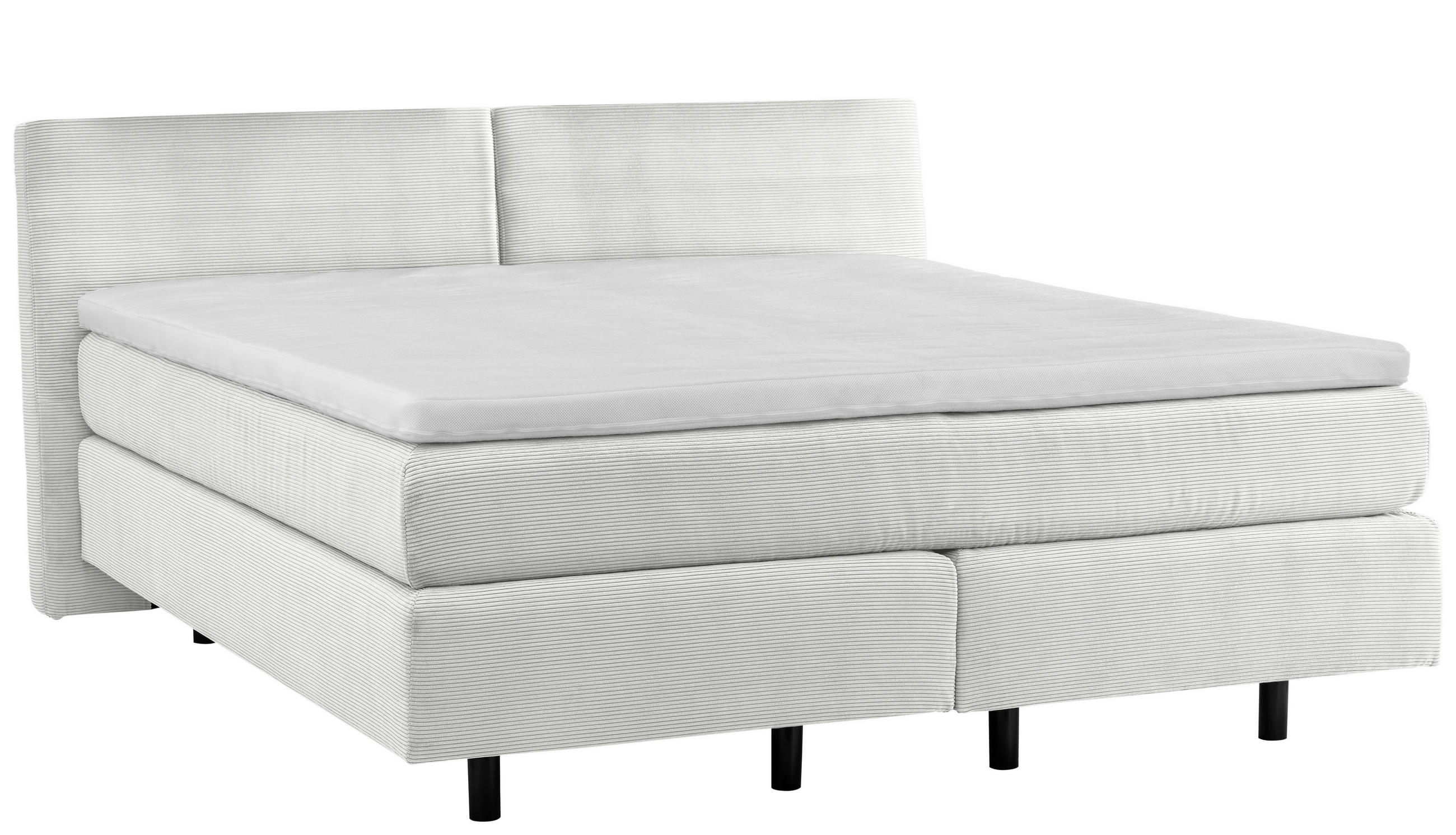 BOXSPRINGBETT 180/200 cm  in Creme  - Creme/Schwarz, Modern, Kunststoff/Textil (180/200cm) - Beldomo - Sleep