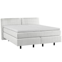 BOXSPRINGBETT 180/200 cm  in Creme  - Creme/Schwarz, Modern, Kunststoff/Textil (180/200cm) - Beldomo - Sleep