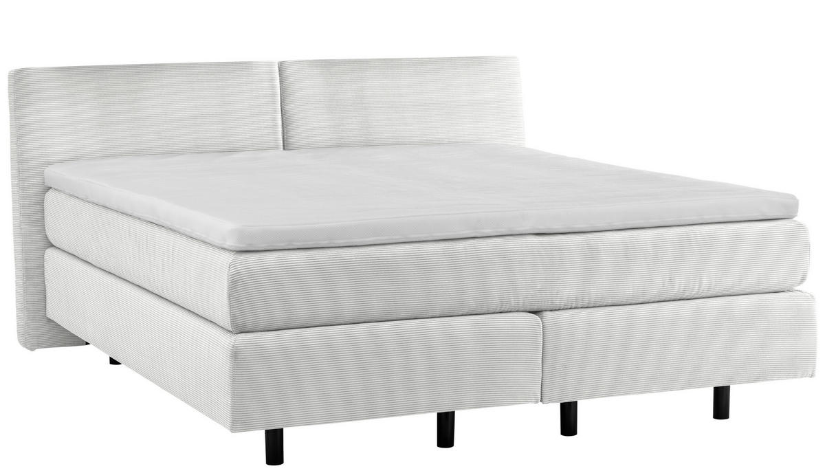 BOXSPRINGBETT 180/200 cm  in Creme  - Creme/Schwarz, Modern, Kunststoff/Textil (180/200cm) - Beldomo - Sleep