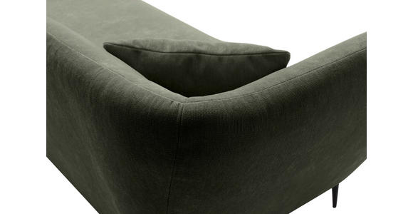 RÉCAMIERE Olivgrün Chenille Zierkissen, Rücken echt  - Schwarz/Olivgrün, KONVENTIONELL, Textil/Metall (224/70/97cm) - Hom`in