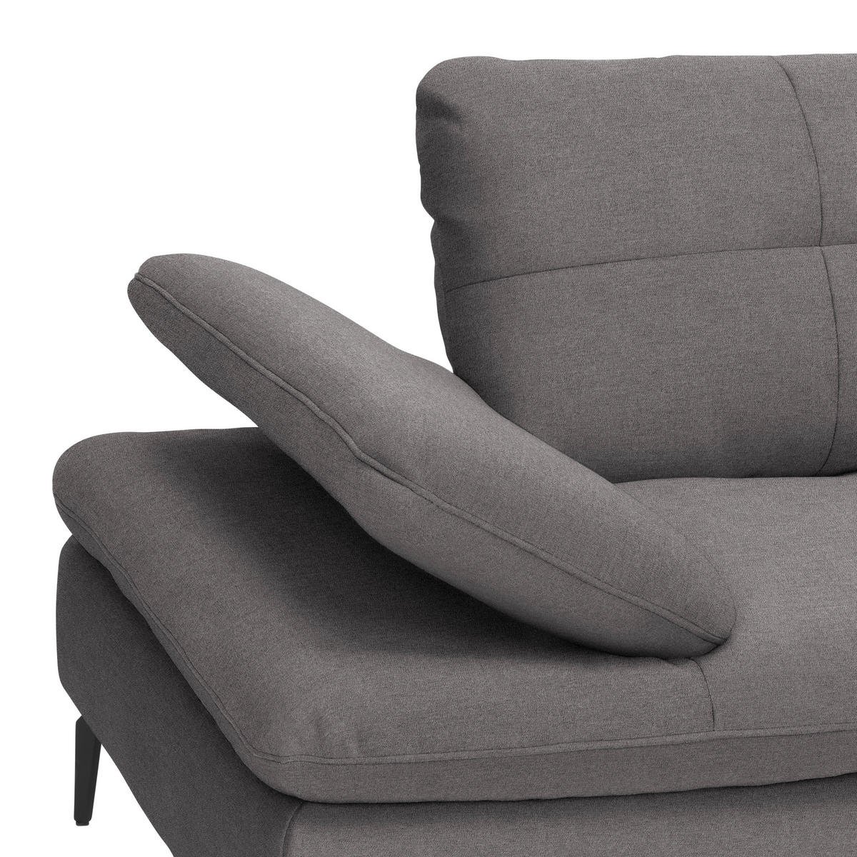 ECKSOFA in Webstoff Anthrazit  - Anthrazit/Schwarz, Design, Textil/Metall (301/179cm) - Chilliano
