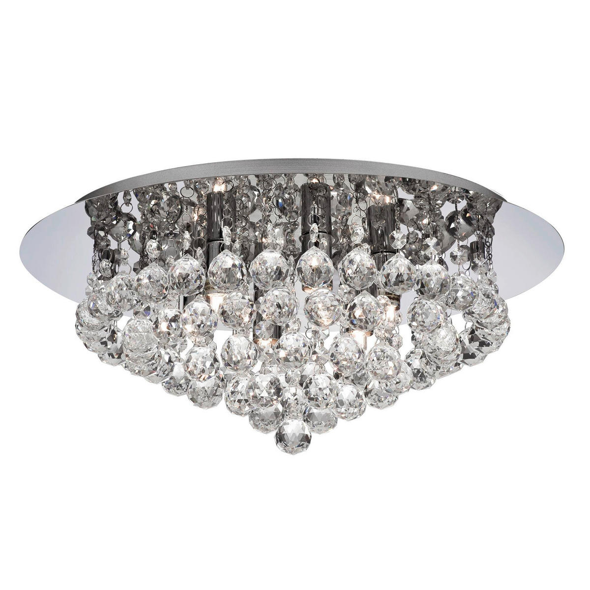 DECKENLEUCHTE 45/20 cm   - Chromfarben, KONVENTIONELL, Glas/Metall (45/20cm) - Searchlight