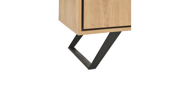 HIGHBOARD in 110/121/40 cm - Eichefarben/Schwarz, LIFESTYLE, Holzwerkstoff/Metall (110/121/40cm) - Xora