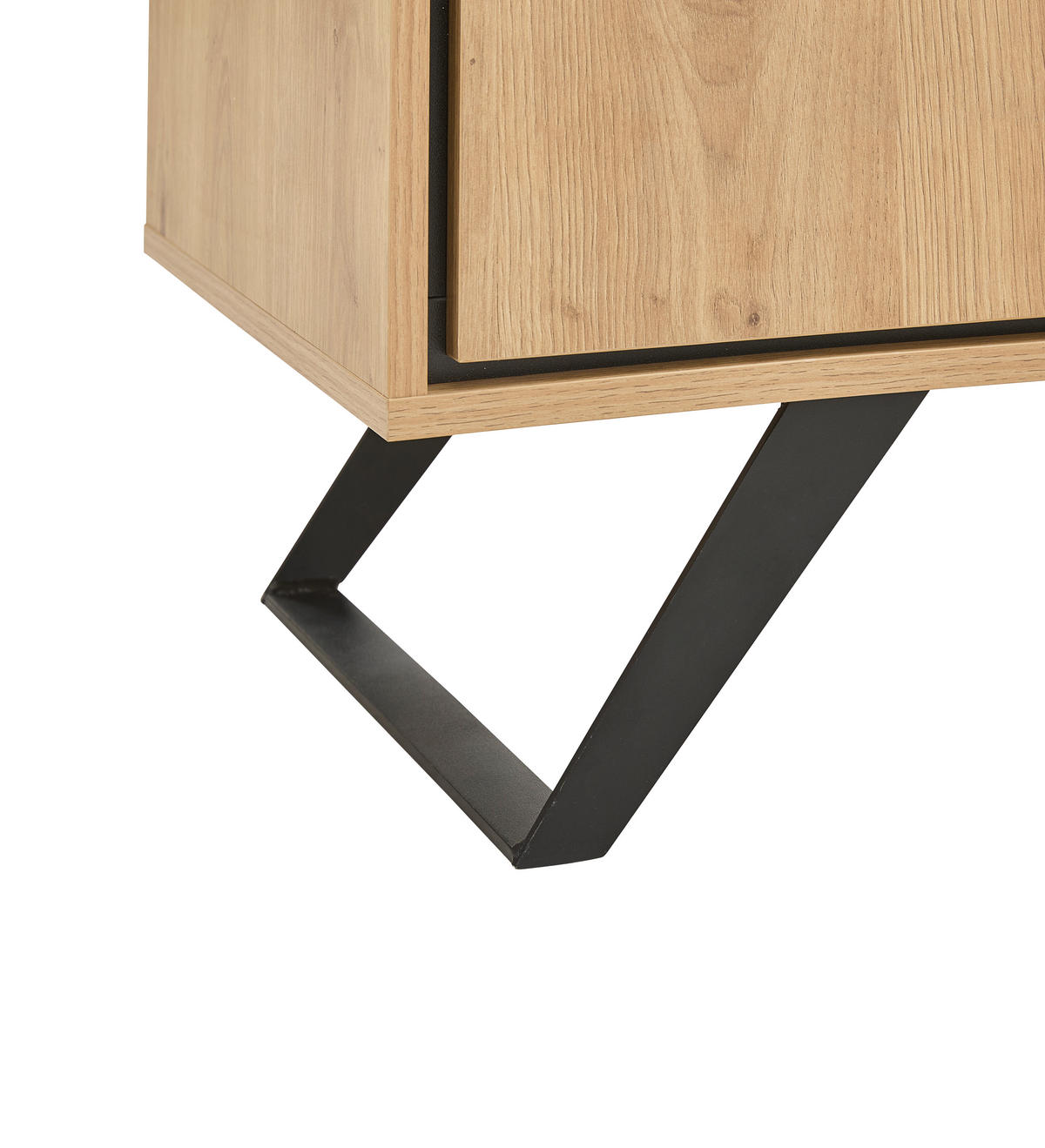 HIGHBOARD  in 110/121/40 cm  - Eichefarben/Schwarz, LIFESTYLE, Holzwerkstoff/Metall (110/121/40cm) - Xora
