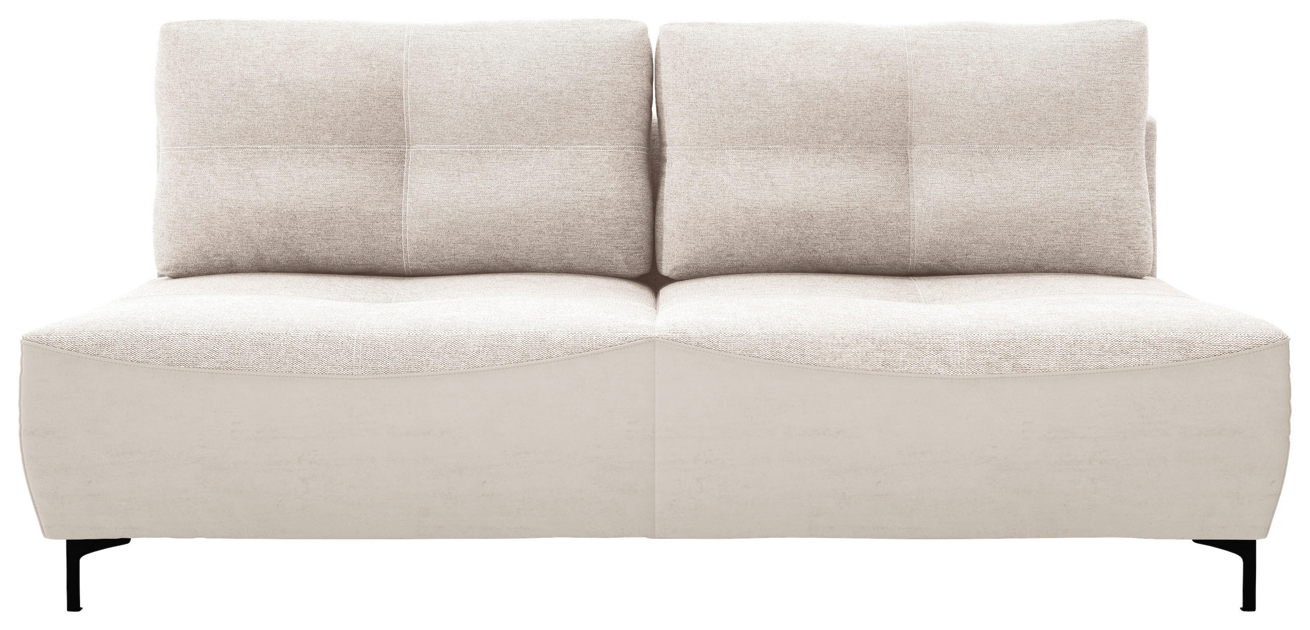 SCHLAFSOFA  mit Schlafen auf Sitzhöhe, Rücken echt Struktur Creme  - Creme/Schwarz, Design, Textil/Metall (197/94/96cm) - MID.YOU