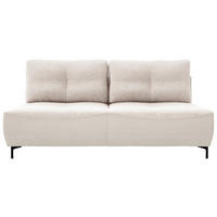 SCHLAFSOFA  mit Schlafen auf Sitzhöhe, Rücken echt Struktur Creme  - Creme/Schwarz, Design, Textil/Metall (197/94/96cm) - MID.YOU