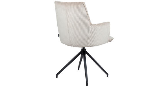 ARMLEHNSTUHL in Eisen Cord - Taupe/Schwarz, Design, Textil/Metall (59/89,5/63cm) - Novel