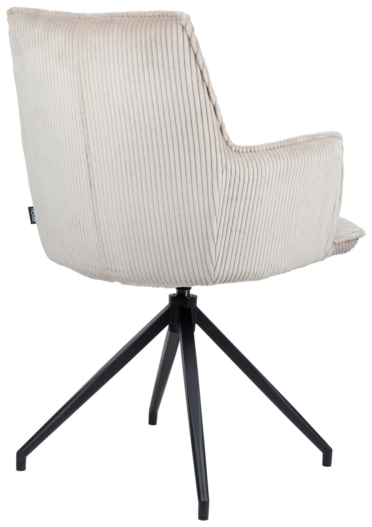 ARMLEHNSTUHL  in Eisen Cord  - Taupe/Schwarz, Design, Textil/Metall (59/89,5/63cm) - Novel