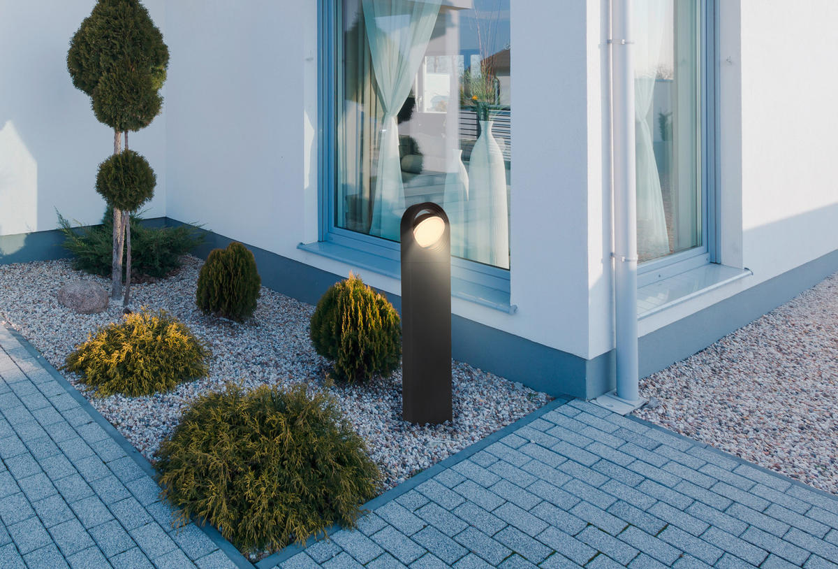LED-AUSSENLEUCHTE - Weiss/Schwarz, Design, Kunststoff/Metall (17/10/70cm) - Globo