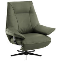 RELAXSESSEL in Leder Grün  - Beige/Schwarz, Design, Leder/Metall (92/79/82cm) - Dieter Knoll