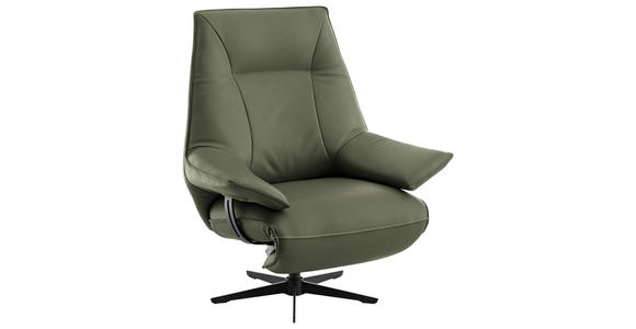 RELAXSESSEL in Leder Grün  - Beige/Schwarz, Design, Leder/Metall (92/79/82cm) - Dieter Knoll