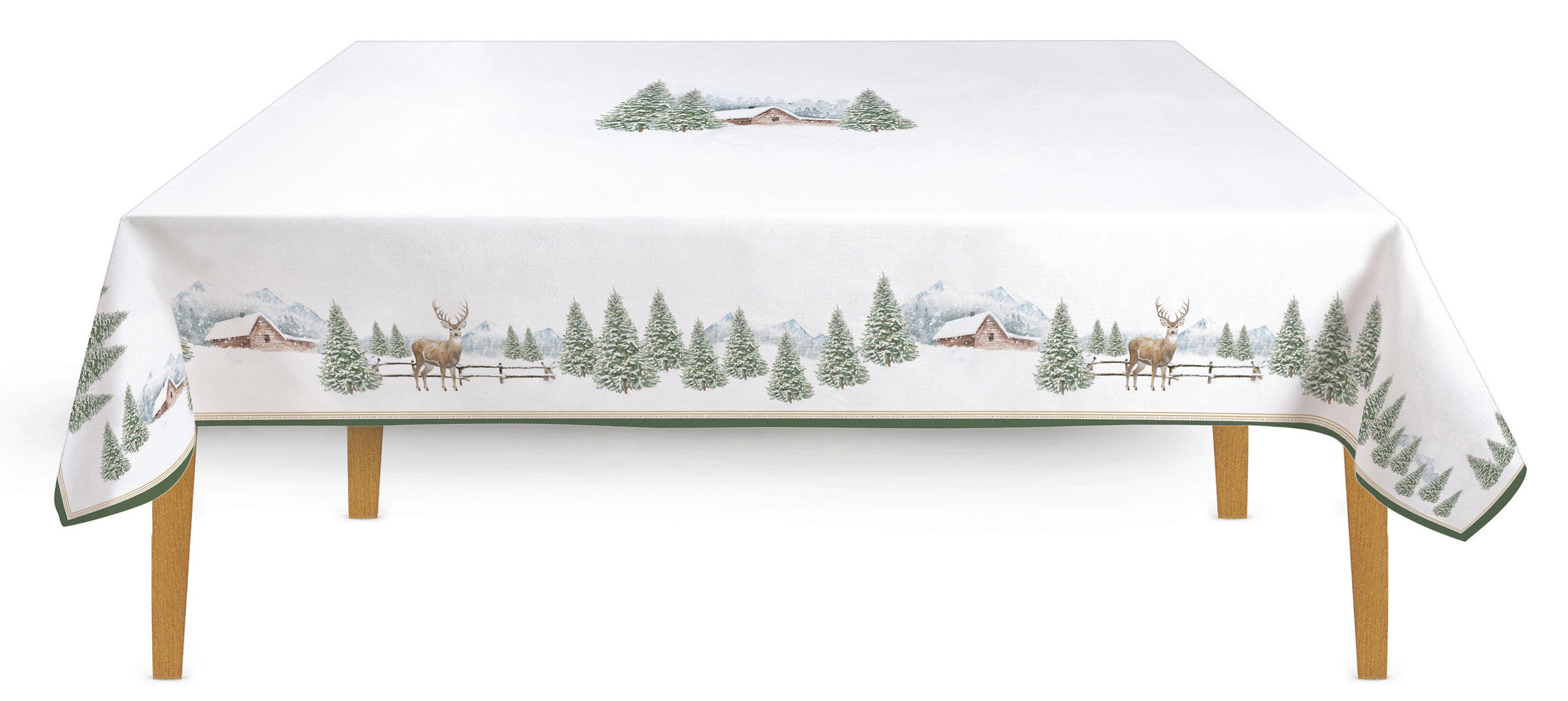 TISCHDECKE White Forrest  - Hellbraun/Pastellblau, Basics, Textil (250/145/2cm) - POZZI AND EASY LIFE