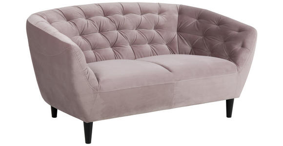 CHESTERFIELD-SOFA in Samt Rosa - Schwarz/Rosa, Trend, Holz/Textil (150/78/84cm) - Ambia Home