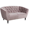 CHESTERFIELD-SOFA in Samt Rosa  - Schwarz/Rosa, Trend, Holz/Textil (150/78/84cm) - Ambia Home
