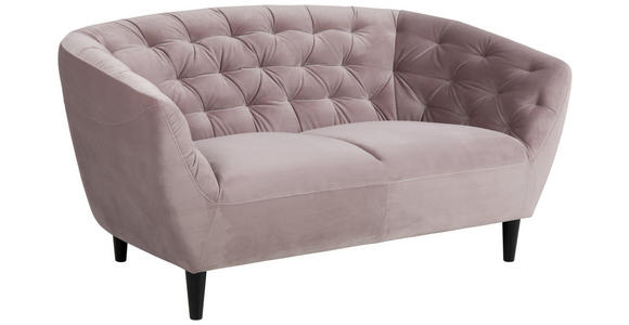 CHESTERFIELD-SOFA in Samt Rosa  - Schwarz/Rosa, Trend, Holz/Textil (150/78/84cm) - Ambia Home