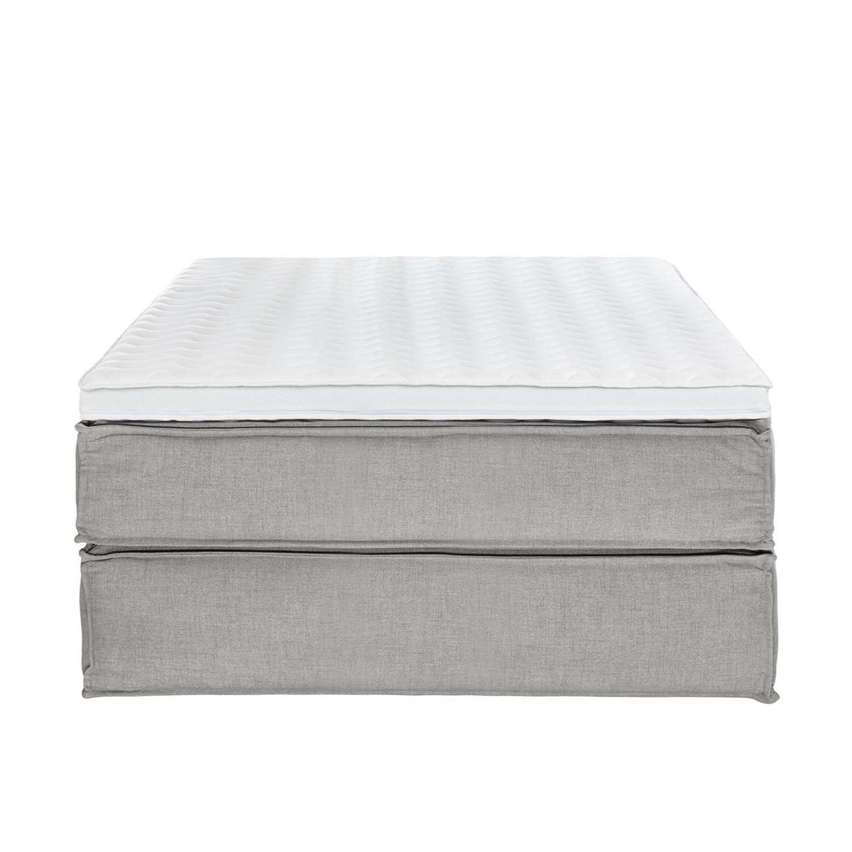 BOXSPRINGBETT 140/200 cm  in Hellgrau  - Hellgrau/Schwarz, Design, Textil (140/200cm) - home24