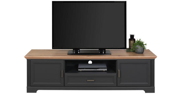 TV-ELEMENT 193/54/51 cm - Eichefarben/Graphitfarben, ROMANTIK / LANDHAUS, Holzwerkstoff/Metall (193/54/51cm) - Hom`in