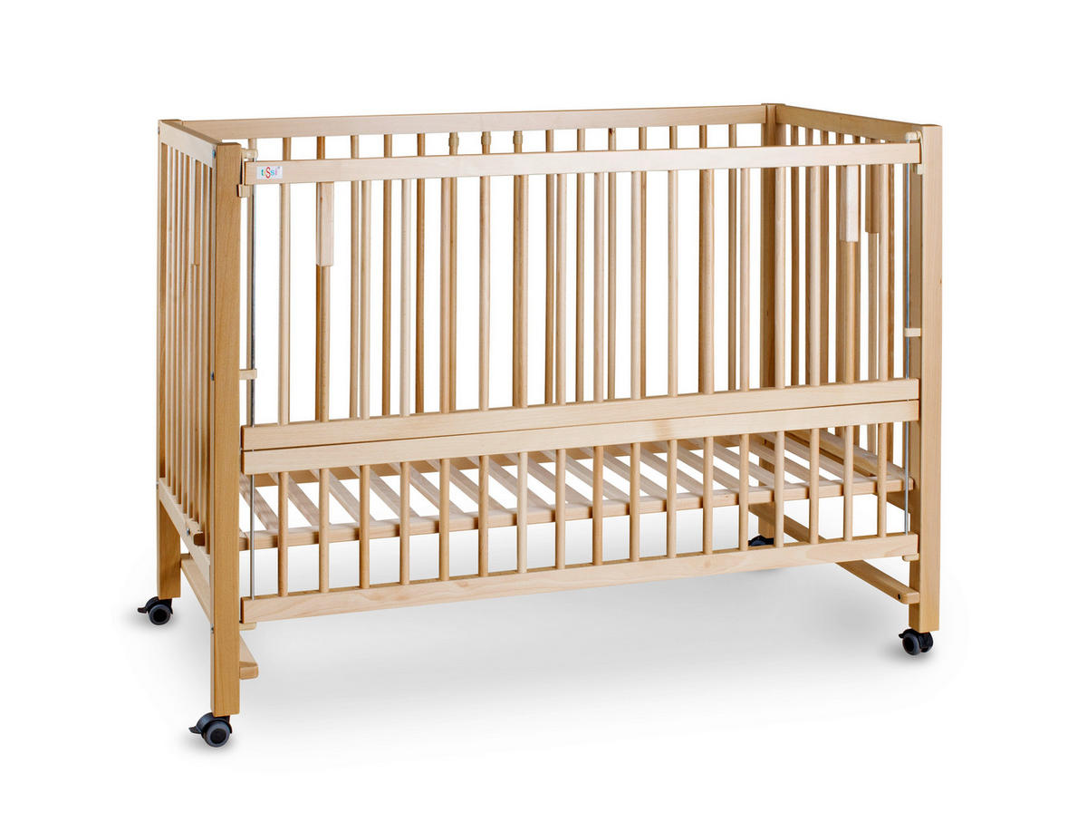 BEISTELLBETT Hajo   - Buchefarben, Basics, Holz (124/90/64cm) - tiSsi