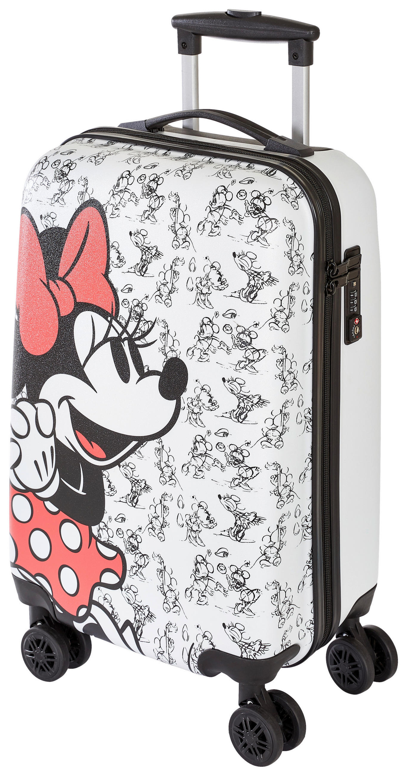 Disney Handgepäck-Koffer Minnie Mouse Rot, Schwarz, Weiß 35x57x22 cm