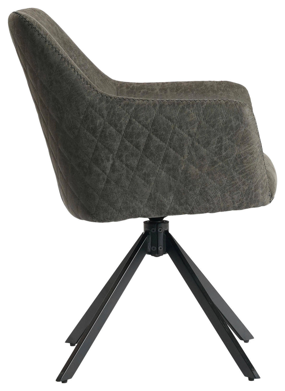 ARMLEHNSTUHL  in Eisen Mikrofaser  - Anthrazit/Schwarz, Design, Textil/Metall (64/83/61cm) - Ambia Home
