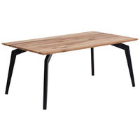 ESSTISCH Holz 180/100/76 cm  - Eichefarben/Schwarz, Design, Holz/Metall (180/100/76cm) - Valdera