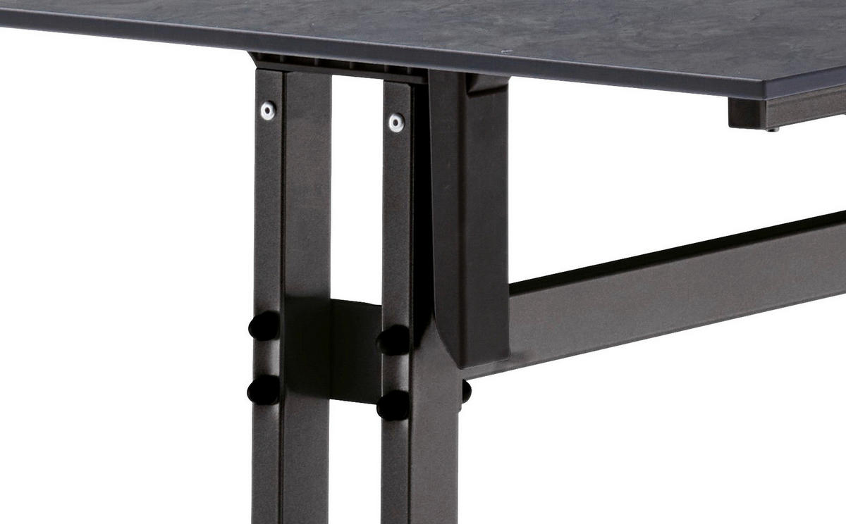 TABLE DE JARDIN PLIANTE 120/80/73 cm Metall, Holzwerkstoff rechteckig  - gris/couleur d'ardoise, Basics, métal/matériau de bois (120/80/73cm) - Sieger