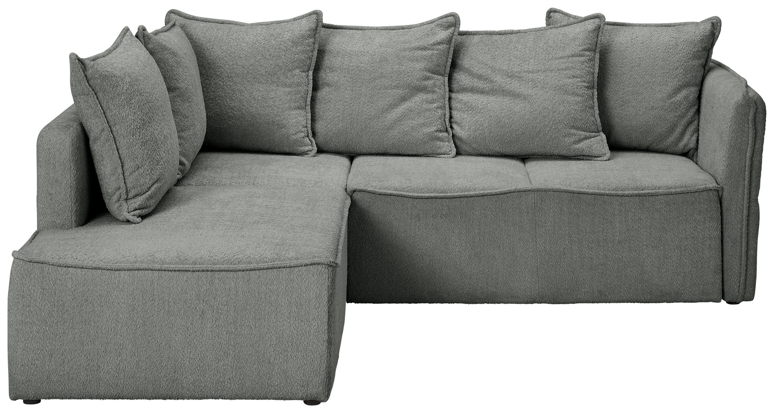 ECKSOFA Grau Chenille  - Schwarz/Grau, KONVENTIONELL, Kunststoff/Textil (193/233cm) - Carryhome