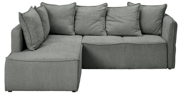 ECKSOFA Grau Chenille Rückenkissen, Bettkasten, Schlaffunktion, Rücken echt  - Schwarz/Grau, KONVENTIONELL, Kunststoff/Textil (193/233cm) - Carryhome