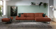 ECKSOFA Rostfarben Webstoff  - Rostfarben, Design, Textil/Metall (304/184cm) - Dieter Knoll