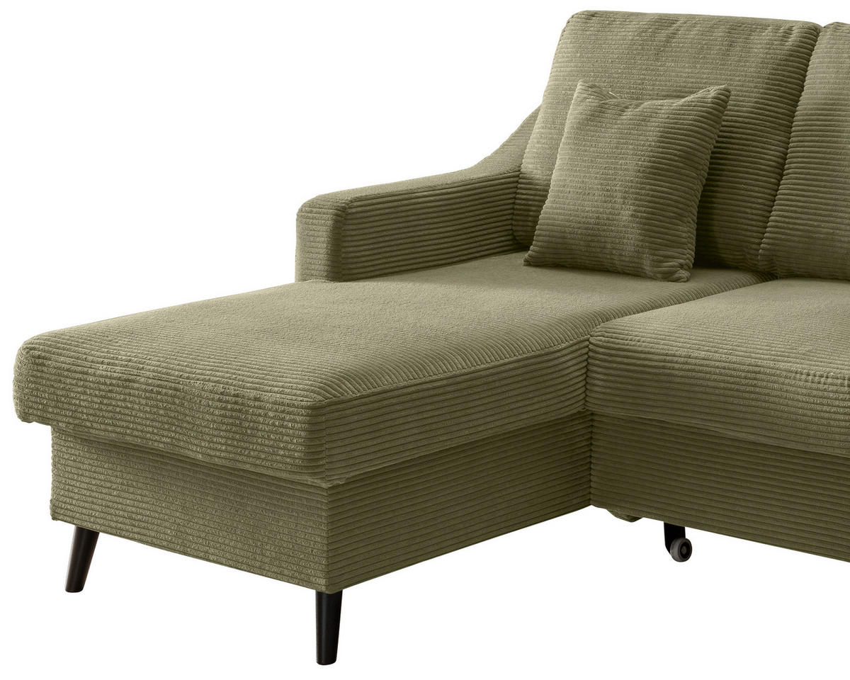 CloseUp von P & B ECKSOFA Olivgrün Cord.