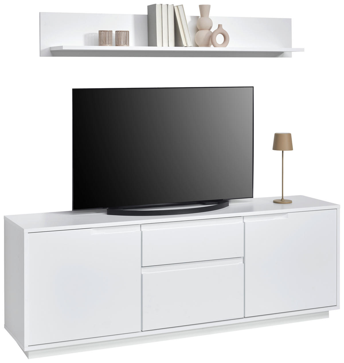 KOMODA POD TELEVIZI, bílá, 169/180/38 cm - bílá, Moderní, kompozitní dřevo (169/180/38cm) - Carryhome