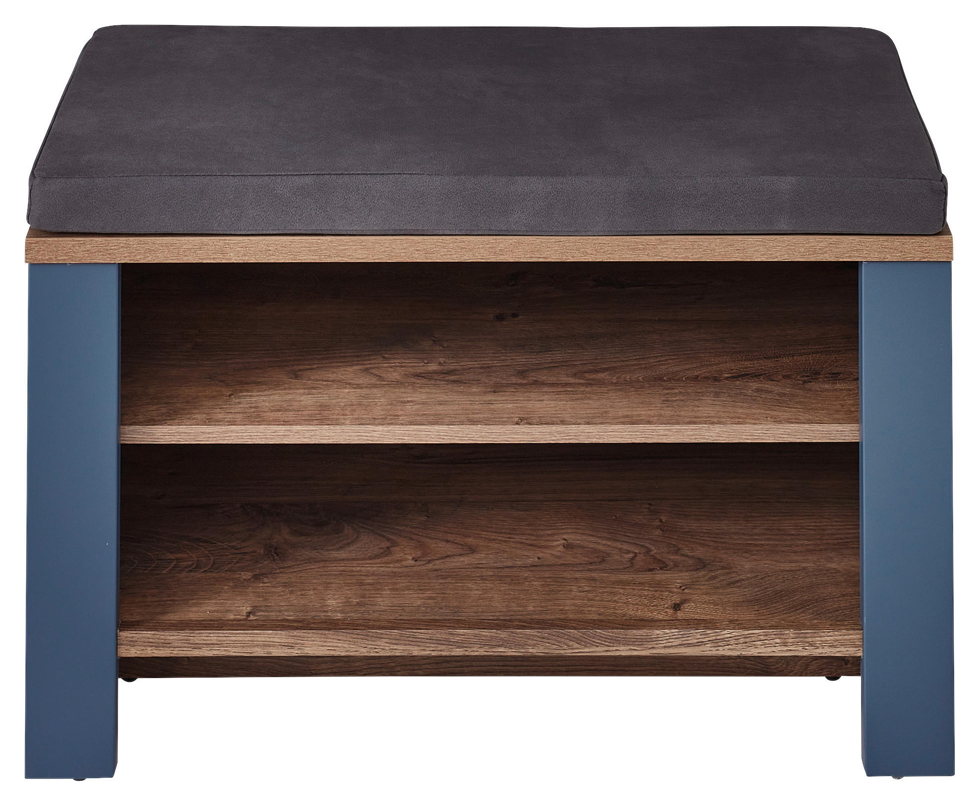 GARDEROBENBANK 81/52/38 cm  - Blau/Eichefarben, Lifestyle, Holzwerkstoff (81/52/38cm) - MID.YOU