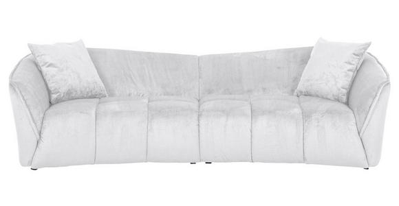 BIGSOFA Plüsch Weiß  - Schwarz/Weiß, KONVENTIONELL, Kunststoff/Textil (250/75/107cm) - Carryhome