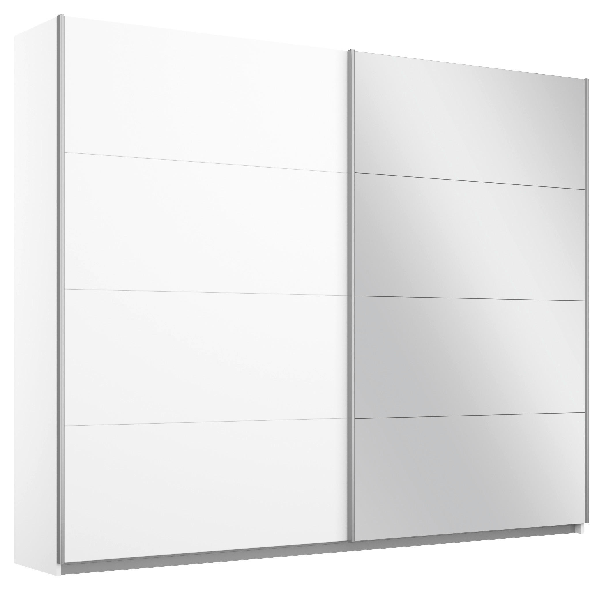 GARDEROB MED SKJUTDÖRRAR 226/230/62 cm 2-dörrar - vit/aluminiumfärg, Modern, metall/trämaterial (226/230/62cm) - Rauch Möbel